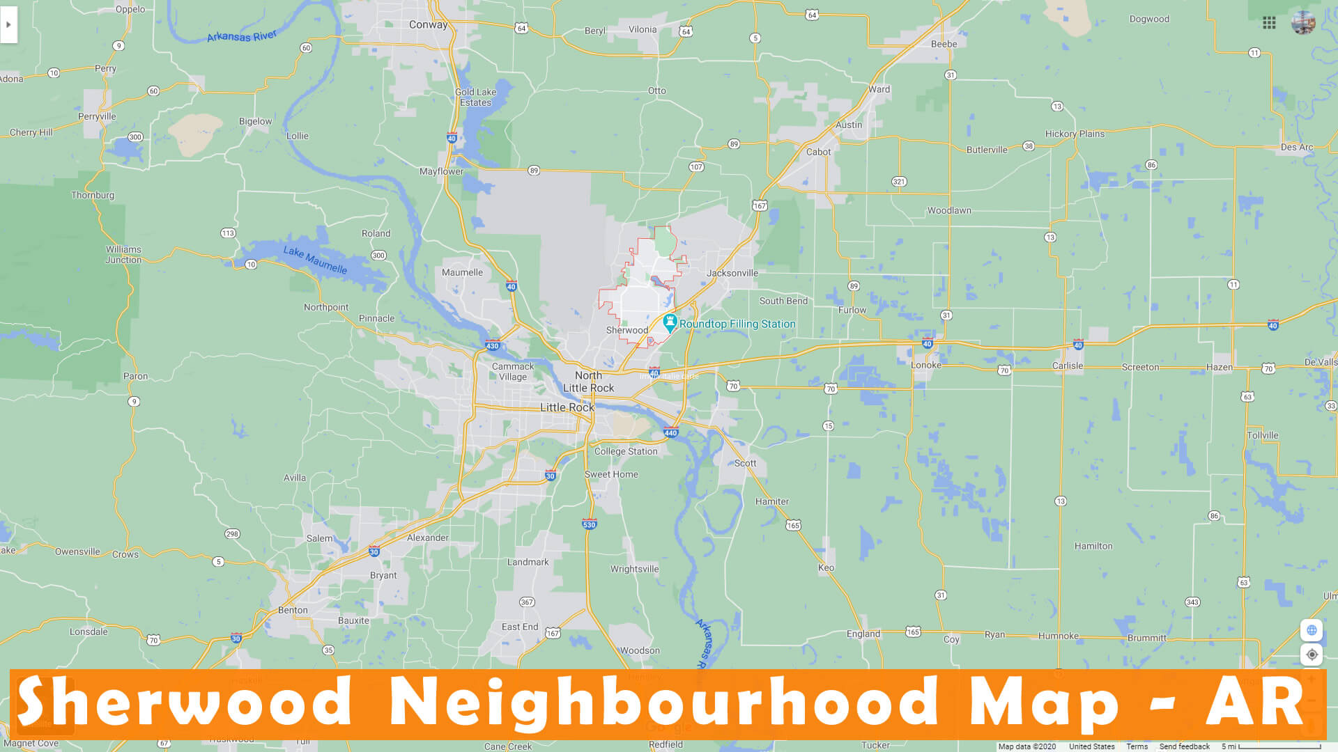 Sherwood Neighbourhood Carte Arkansas